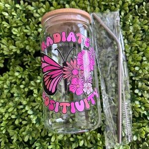 Radiant positivity glass cup